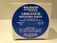 Taber S-11 Refacing Discs 4" diameter
